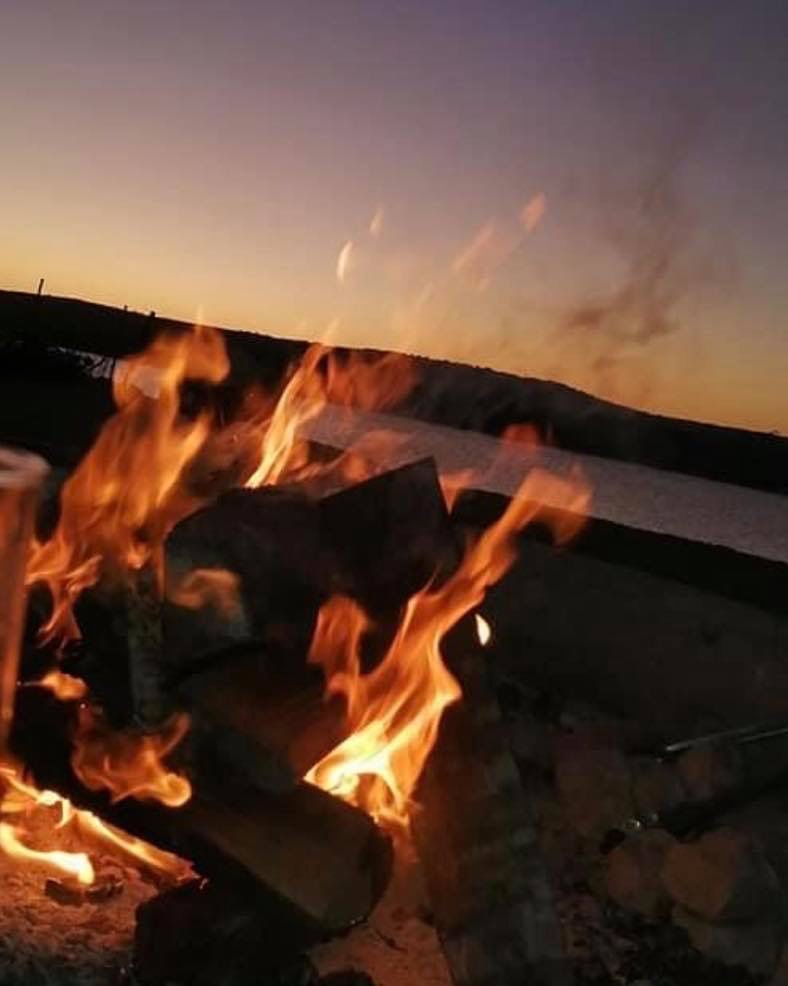 Camp fire on our river embankment