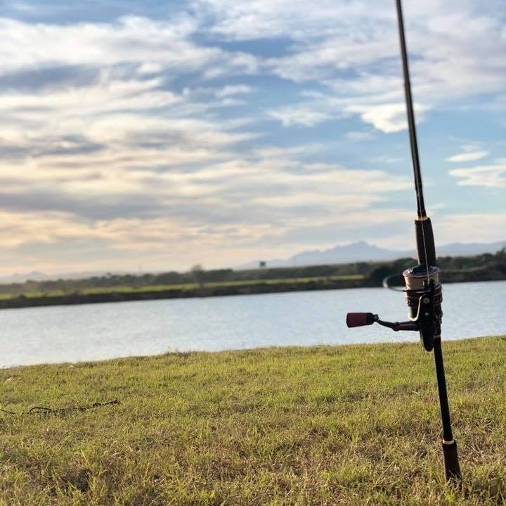 Fishing from our embankment